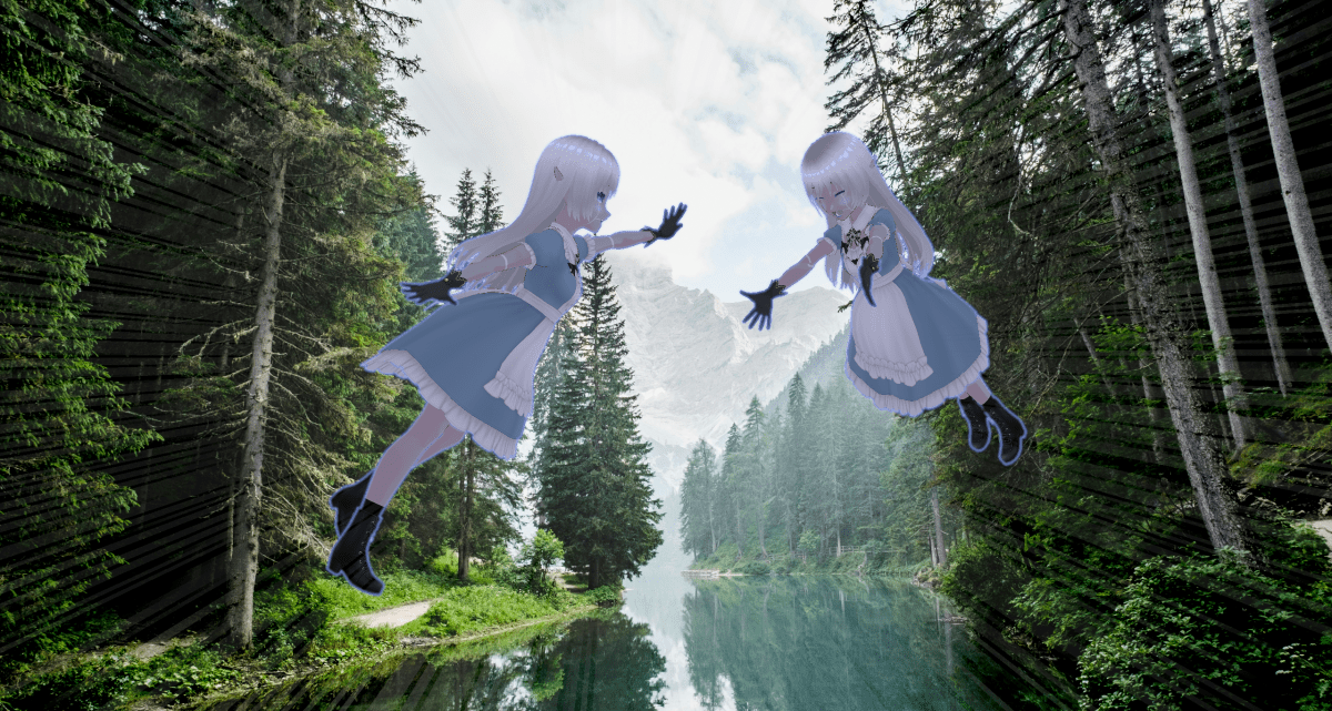 faebots reaching towards each other across the waters